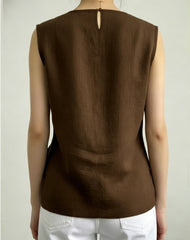 Women's Stylish & Simple Irregular Sleeveless Versatile T-shirt Top