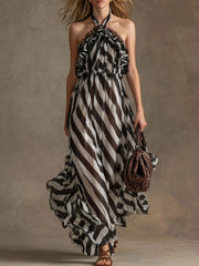 Women's Striped Spaghetti-strap Dress