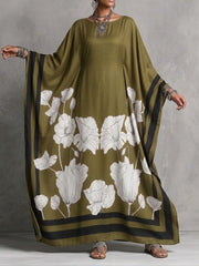 Comfortable, Stylish, And Extra-long Dress With Artistic Print