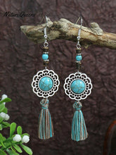 Silver Geometric Metal Tassel Earrings Vintage Earrings