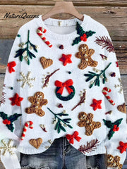 Funny ChristmasPrint Knit Pullover Sweater