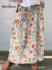 Women'sPastoral Floral Art Print Casual Cotton And Linen Shirt