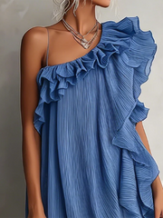 Elegant Off-shoulder Ruffled Mini Dress