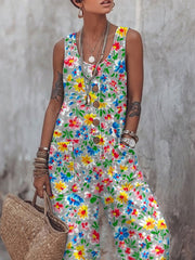 Women's Floral Print Casual Jumpsuit