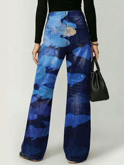 Deep-sea Fish Decorative Patterns Women's Cotton Denim Pants