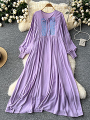 Women's Loose-fit Vacation-style Embroidered Dress