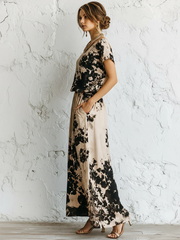 Artistic Ink-wash Print Cotton Two-piece Set