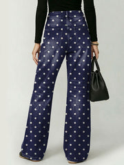 Dark Polka-dot Decorative Pattern Women's Casual Cotton Denim Pants