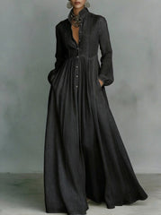 Elegant and romantic denim maxi skirt