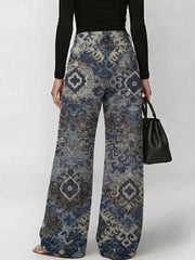 Women's Vintage Ethnic-style Patterns Print Print Casual Fashion Cutout Jeans