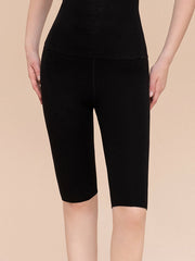 Women Winter Warm Pure Color High-Waist Short Leggings