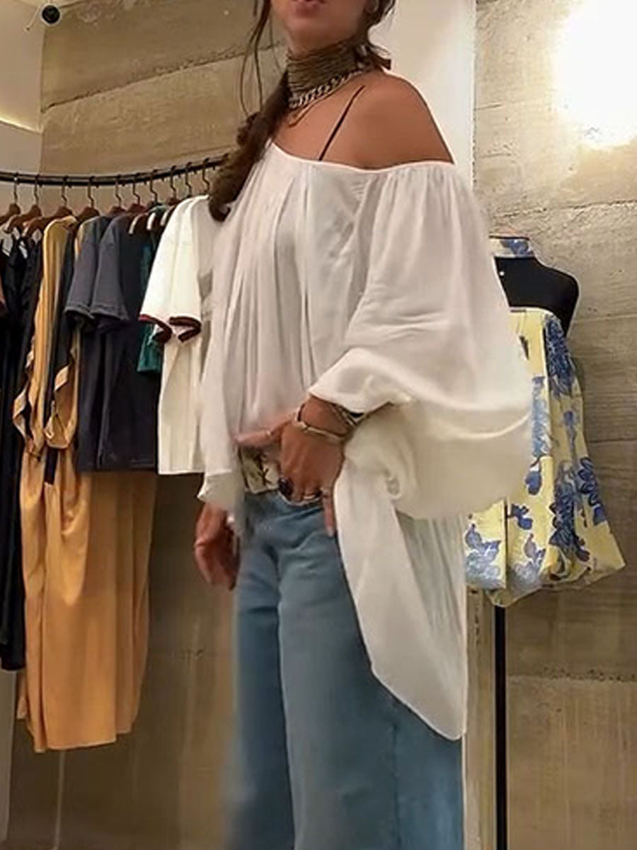 Women's Effortlessly Chic Off-shoulder Chiffon Top
