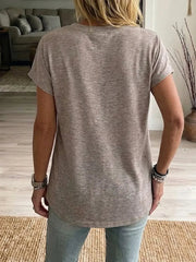 Women's Button Casual Short-sleeve T-shirt