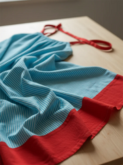 Vacation-style Color-block Striped Cotton-linen Maxi Dress
