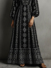 Women's Bohemian-print Casual V-neck Maxi Dress