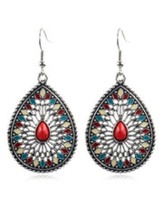 Fashion Round Cutout Flower Earrings