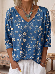 Cozy Colorful Watercolor-print Cotton T-shirt
