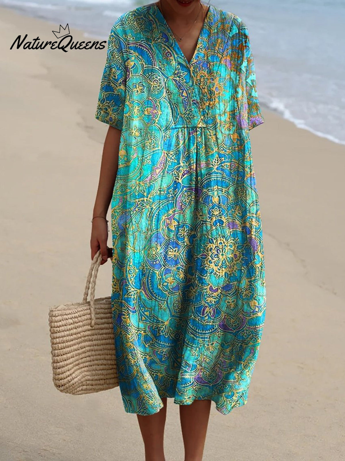 Women'sRetroArt PrintCasual Dress