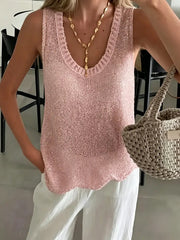 Women's Sparkly Sequin Knit Sleeveless Top