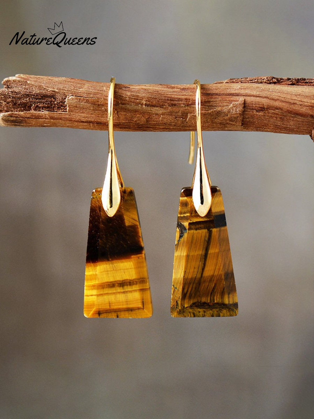 Boho Geometric Natural Stone Drop Earrings