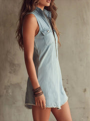 Women's Vintage Washed Denim Style Casual Dress