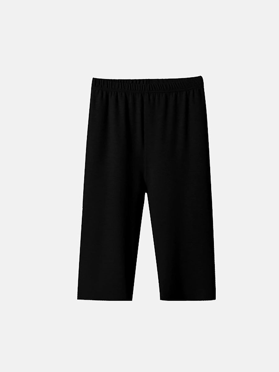 Women Winter Warm Pure Color High-Waist Short Leggings
