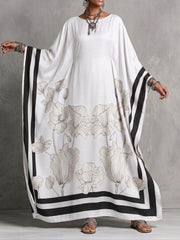 Comfortable, Stylish, And Extra-long Dress With Artistic Print
