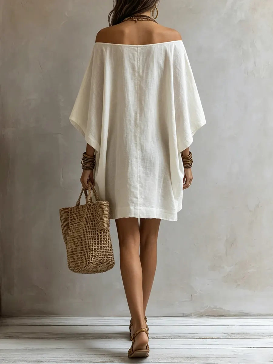 Women's Simple Retro Cotton And Linen Dress
