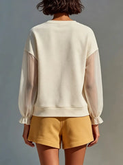 Women's Casual Loose Patchwork Hoodie And Shorts Set