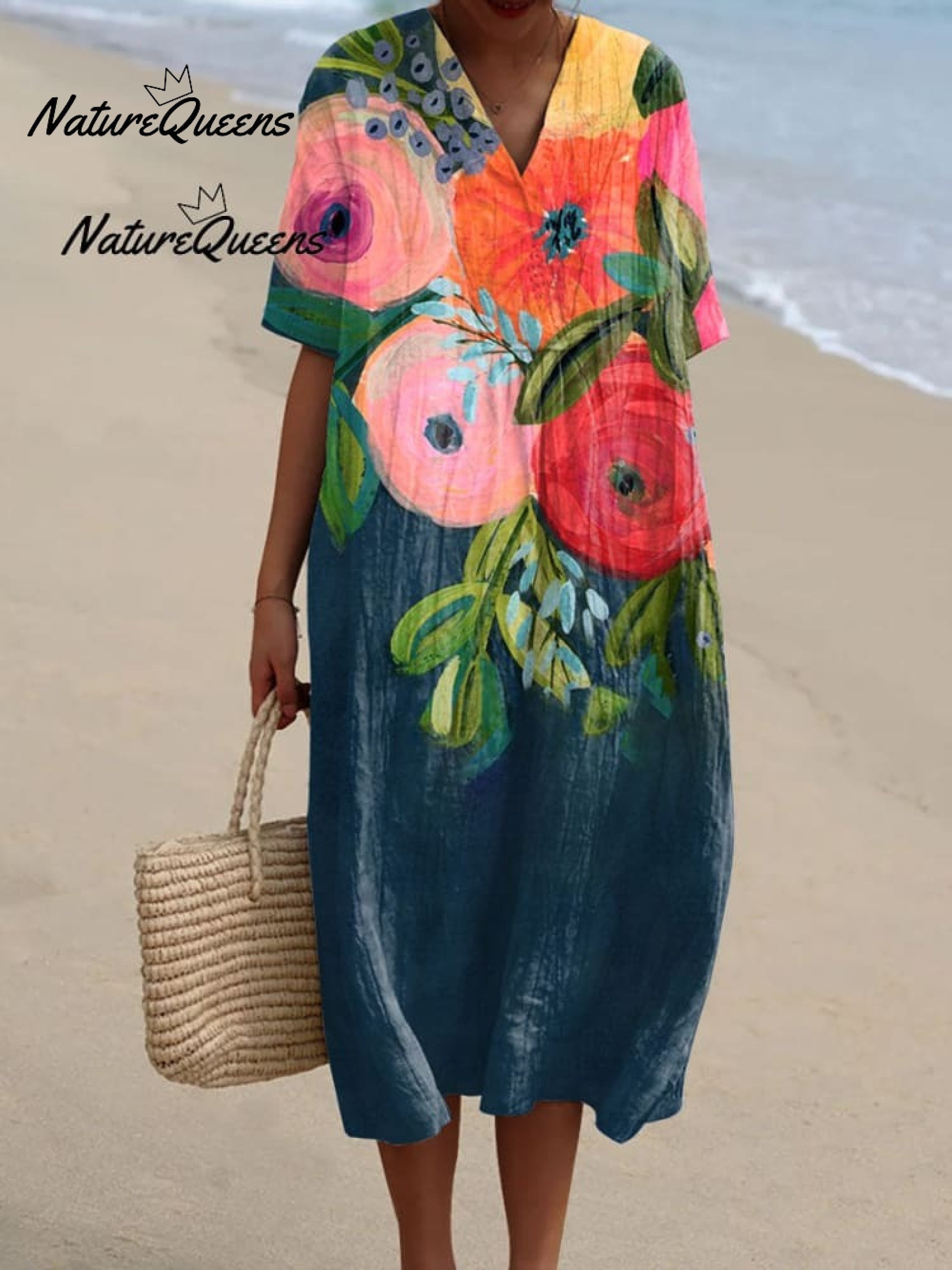 Women'sFloral ArtPrint Casual Cotton Shirt
