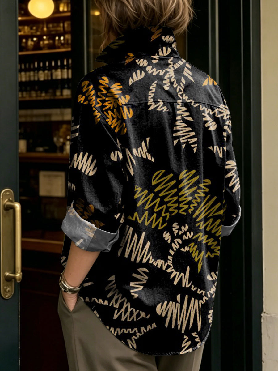 Women's Colorful Flowers Print Shirt